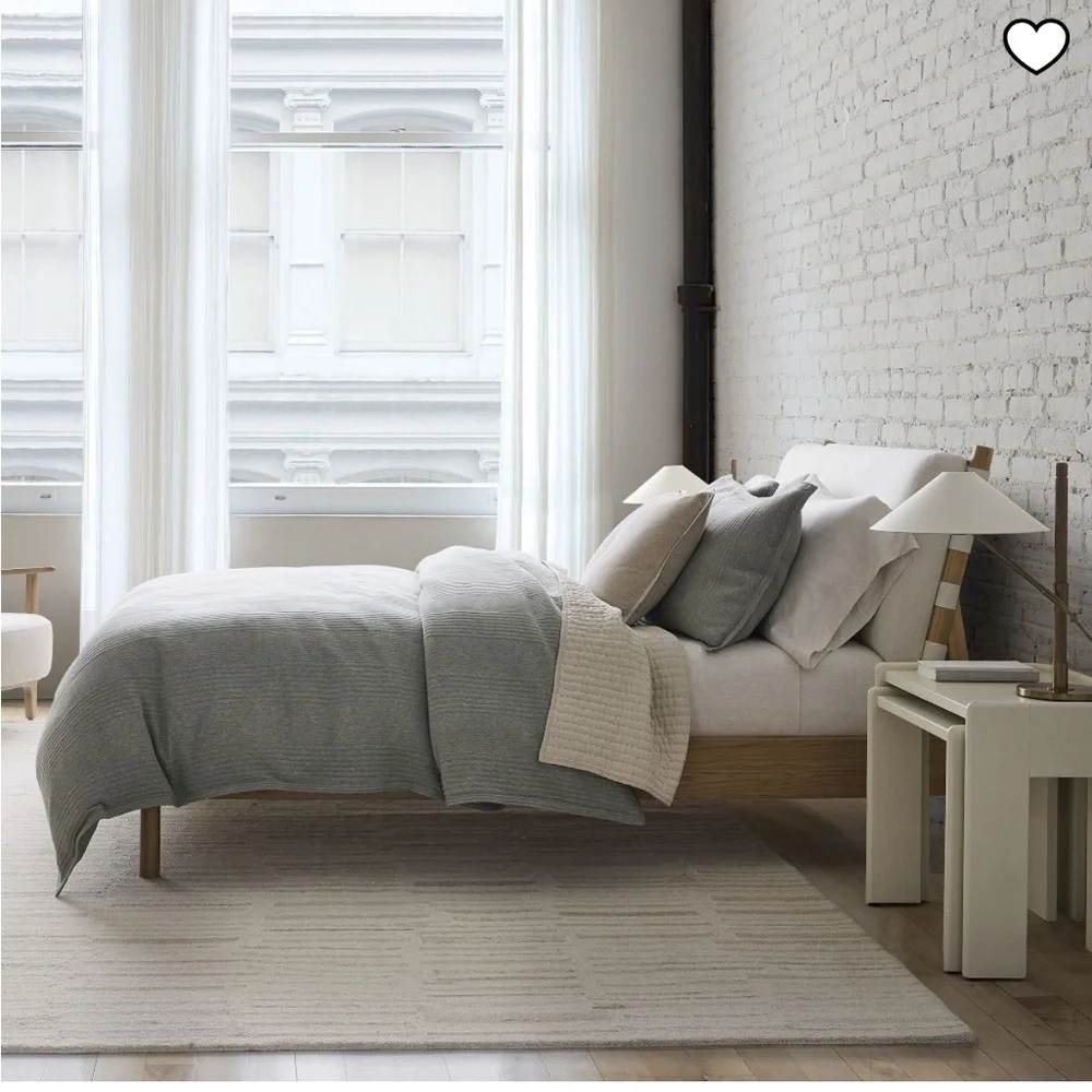 Set of Two West Elm Medium Heather Gray King Cotton Cloud Jersey Shams